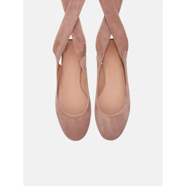 The Attico Cloe Ballerina Flats in Mud | Flats | Coveti
