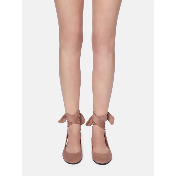 The Attico Cloe Ballerina Flats in Mud | Flats | Coveti