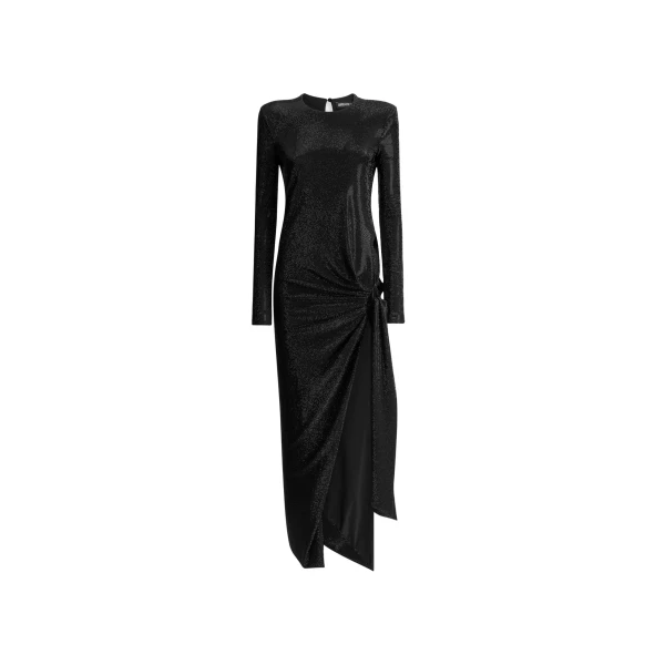 Crystal Knot Maxi Dress in Black