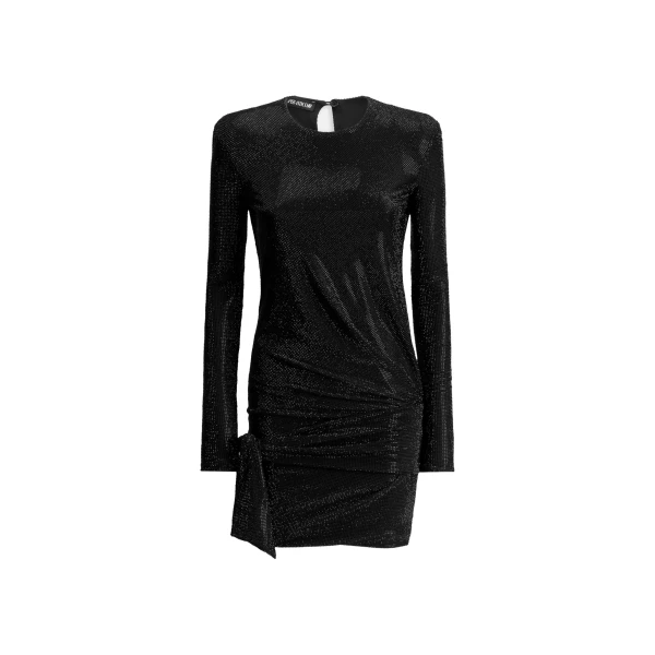 Crystal Knot Mini Dress in Black
