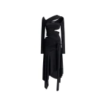 The Attico Cutout Crepe Jersey Maxi Dress in Black | Maxi Dresses | Coveti