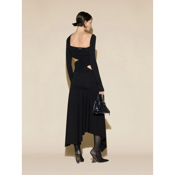 The Attico Cutout Crepe Jersey Maxi Dress in Black | Maxi Dresses | Coveti