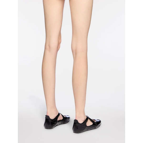 The Attico Floor 01 Ballerina Flats in Black Brushed Leather | Flats | Coveti