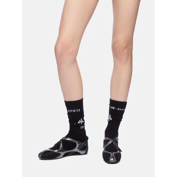 The Attico Floor 01 Ballerina Flats in Black and Metallic | Flats | Coveti