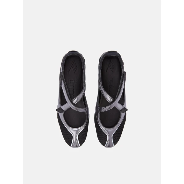 The Attico Floor 01 Ballerina Flats in Black and Metallic | Flats | Coveti