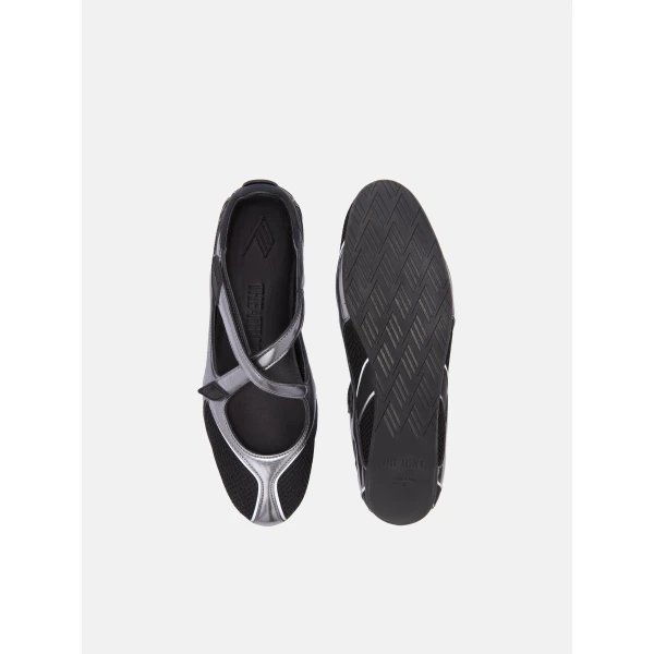 The Attico Floor 01 Ballerina Flats in Black and Metallic | Flats | Coveti