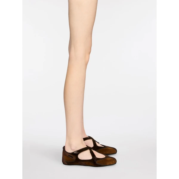 The Attico Floor 01 Ballerina Flats in Brown | Flats | Coveti