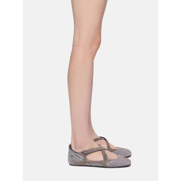 The Attico Floor 01 Ballerina Flats in Grey | Flats | Coveti