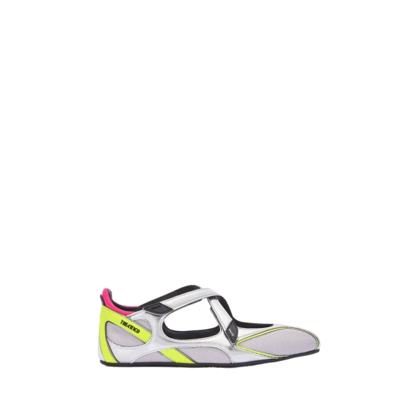The Attico Floor 01 Ballerina Flats in Holographic Silver | Flats | Coveti