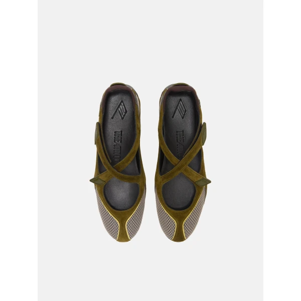 The Attico Floor 01 Ballerina Flats in Military Green | Flats | Coveti