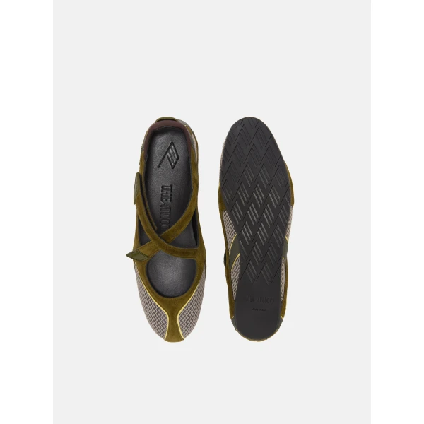 The Attico Floor 01 Ballerina Flats in Military Green | Flats | Coveti