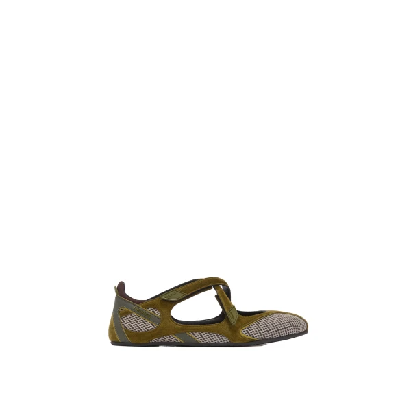 The Attico Floor 01 Ballerina Flats in Military Green | Flats | Coveti