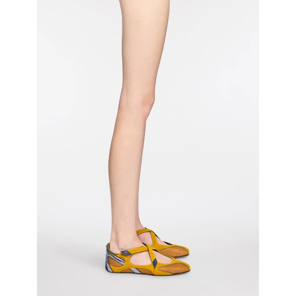 The Attico Floor 01 Ballerina Flats in Mustard | Flats | Coveti