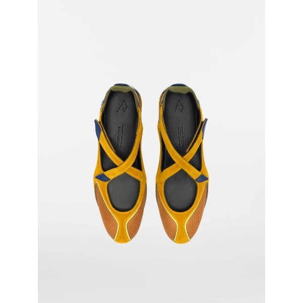 The Attico Floor 01 Ballerina Flats in Mustard | Flats | Coveti