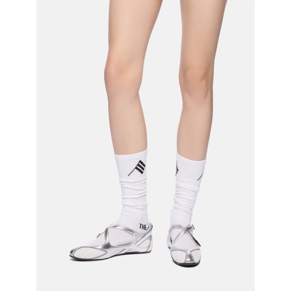 The Attico Floor 01 Ballerina Flats in Silver | Flats | Coveti