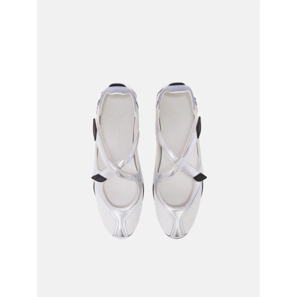 The Attico Floor 01 Ballerina Flats in Silver | Flats | Coveti