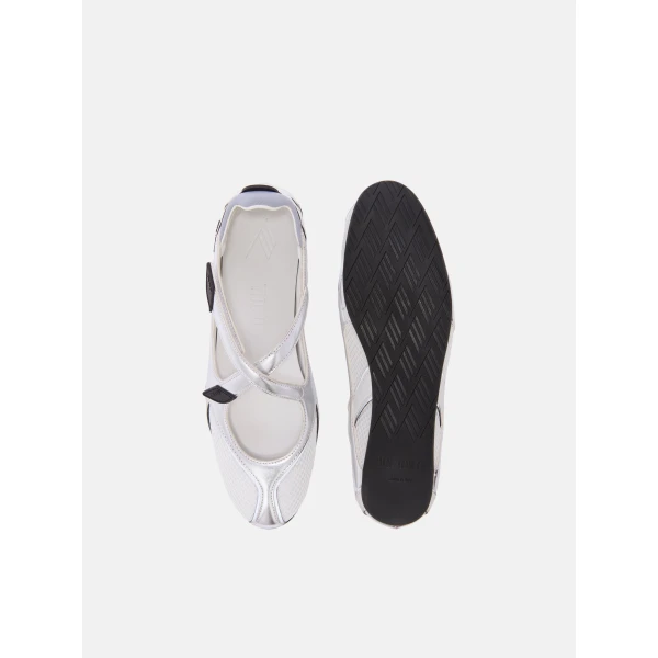 The Attico Floor 01 Ballerina Flats in Silver | Flats | Coveti
