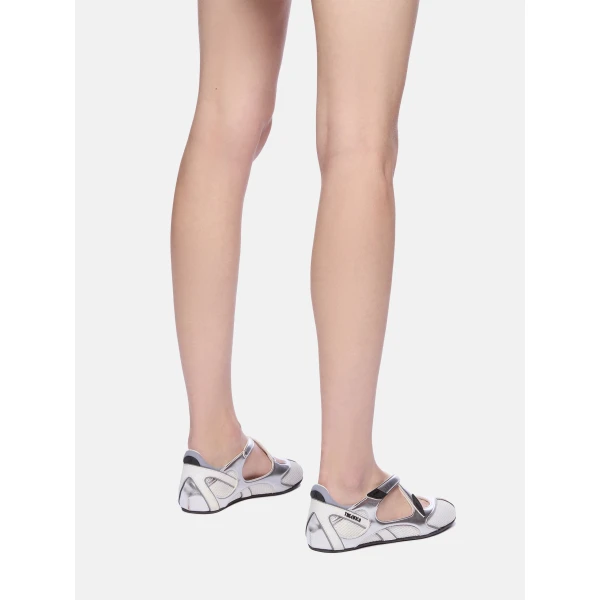 The Attico Floor 01 Ballerina Flats in Silver | Flats | Coveti