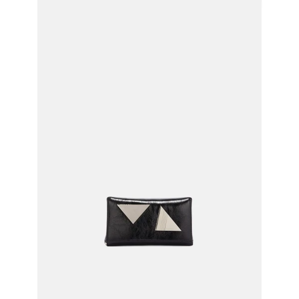 The Attico Friday Mini Bag in Black Crackled Leather | Mini Bags | Coveti