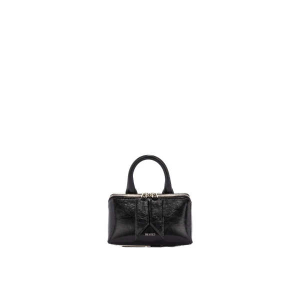 Friday Mini Bag in Black Crackled Leather
