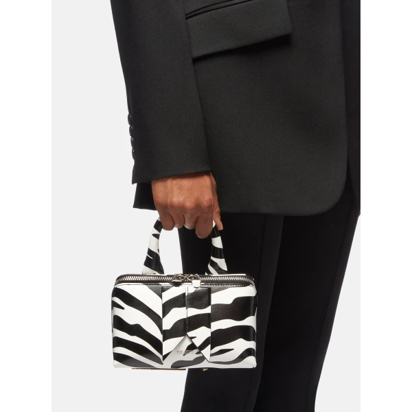 The Attico Friday Mini Bag in White and Black | Mini Bags | Coveti
