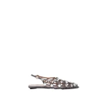 The Attico Grid Ballerina Flats in Dark Grey | Flats | Coveti