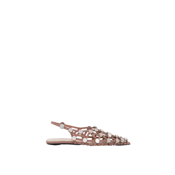 The Attico Grid Ballerina Flats in Mud | Flats | Coveti