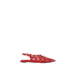 The Attico Grid Ballerina Flats in Red | Flats | Coveti