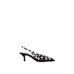The Attico Grid Slingback Pumps in Black | Heels | Coveti