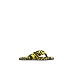 The Attico Indie Flat Thong Sandals in Black and Yellow | Flats | Coveti