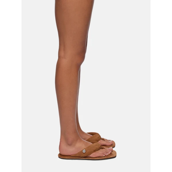 The Attico Indie Flat Thong Sandals in Pale Brown | Flats | Coveti