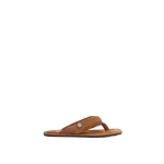 The Attico Indie Flat Thong Sandals in Pale Brown | Flats | Coveti