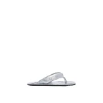 The Attico Indie Flat Thong Sandals in Silver | Flats | Coveti