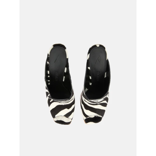The Attico Irmelin Mules in Black and White | Mules | Coveti