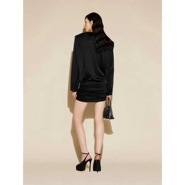 The Attico Jewelled Wrap Mini Dress in Black | Mini Dresses | Coveti