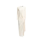The Attico Knotted Jersey Maxi Dress in Ivory | Maxi Dresses | Coveti