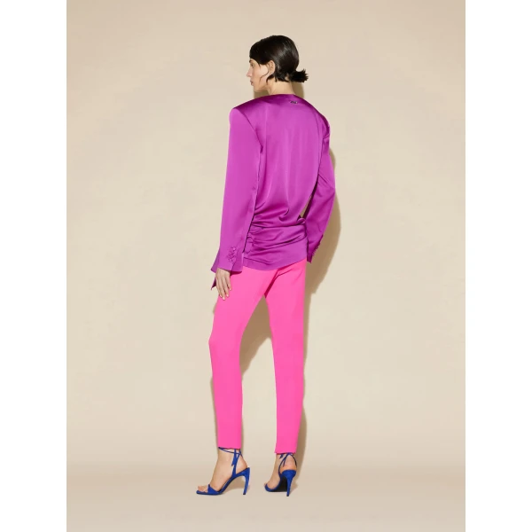 The Attico Knotted Satin Mini Dress in Hot Pink | Mini Dresses | Coveti