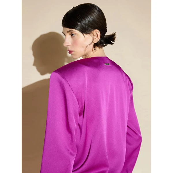 The Attico Knotted Satin Mini Dress in Hot Pink | Mini Dresses | Coveti