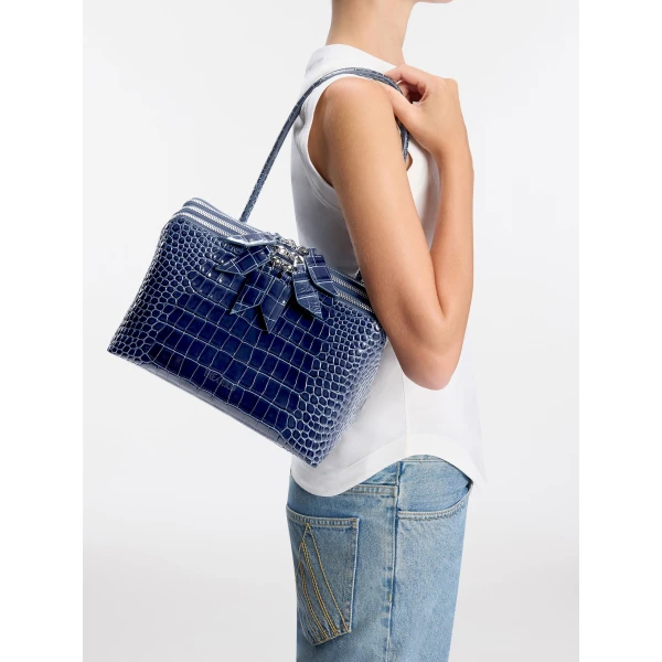 The Attico L'altra di Milano Shoulder Bag in Dark Blue | Shoulder & Crossbody Bags | Coveti