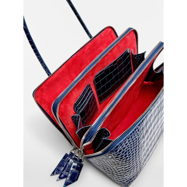The Attico L'altra di Milano Shoulder Bag in Dark Blue | Shoulder & Crossbody Bags | Coveti