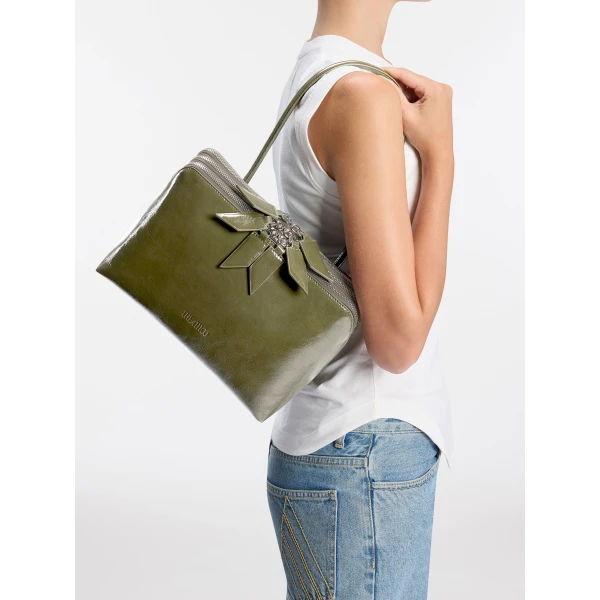 The Attico L'altra di Milano Shoulder Bag in Olive | Shoulder & Crossbody Bags | Coveti
