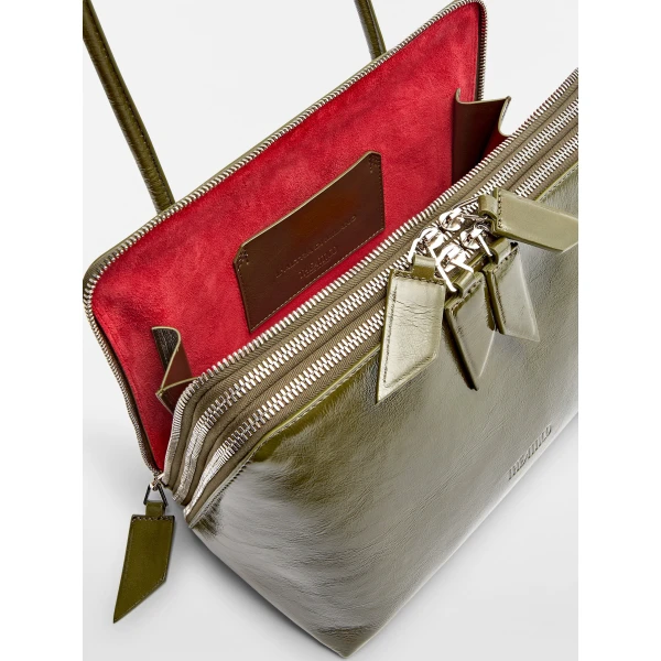 The Attico L'altra di Milano Shoulder Bag in Olive | Shoulder & Crossbody Bags | Coveti