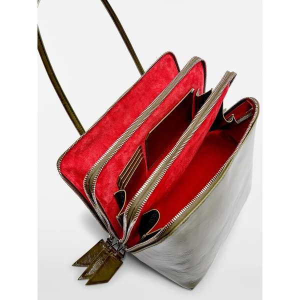 The Attico L'altra di Milano Shoulder Bag in Olive | Shoulder & Crossbody Bags | Coveti