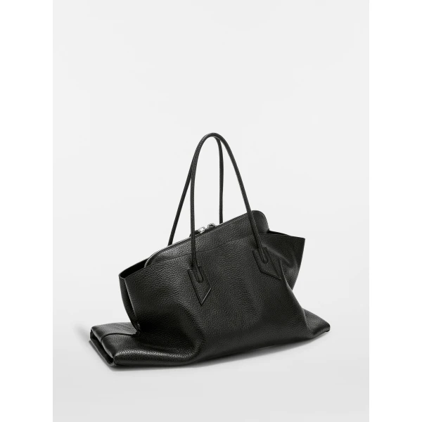 The Attico La Passeggiata Large Top Handle Bag in Black | Totes & Top-Handle Bags | Coveti