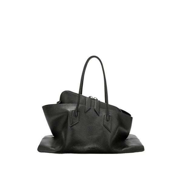 The Attico La Passeggiata Large Top Handle Bag in Black | Totes & Top-Handle Bags | Coveti