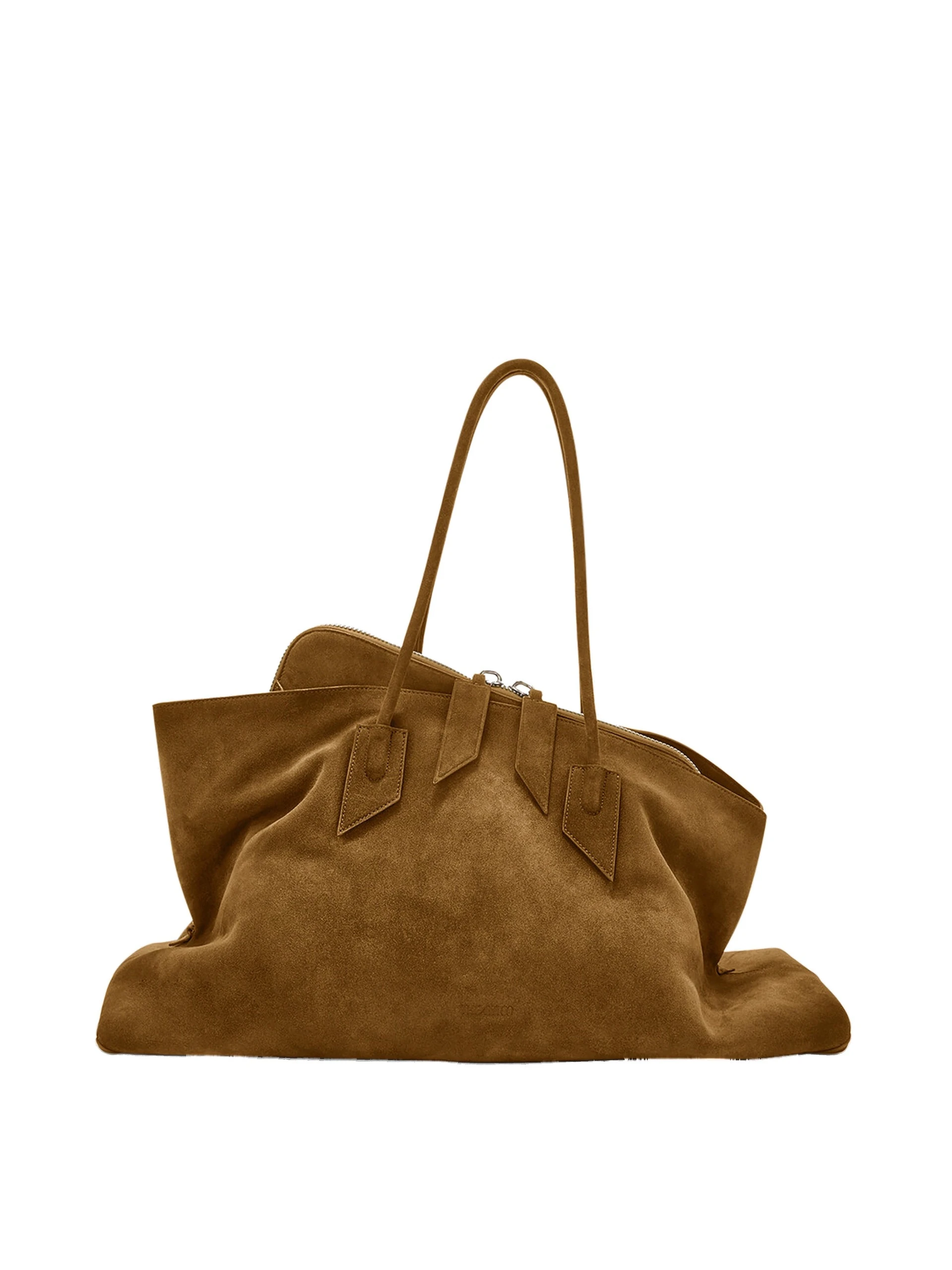 The Attico La Passeggiata Large Top Handle Bag in Tobacco Suede The Attico La Passeggiata Large Top Handle Bag in Tobacco Suede | Totes & Top-Handle Bags | Coveti