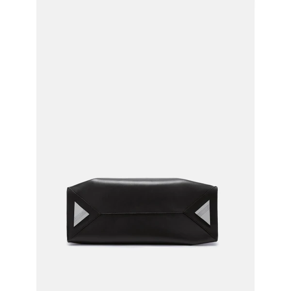 The Attico La Passeggiata Medium Top Handle Bag in Black Smooth Leather | Totes & Top-Handle Bags | Coveti