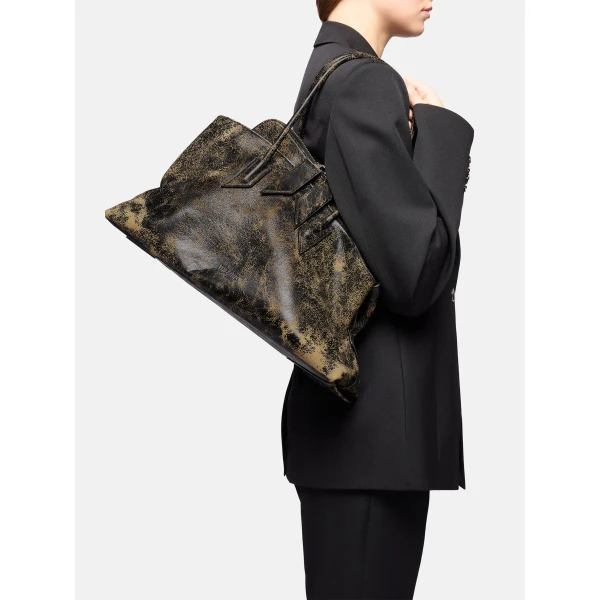 The Attico La Passeggiata Medium Top Handle Bag in Brown Shades | Totes & Top-Handle Bags | Coveti
