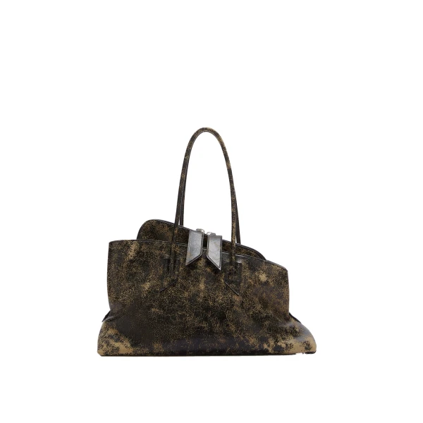 The Attico La Passeggiata Medium Top Handle Bag in Brown Shades | Totes & Top-Handle Bags | Coveti