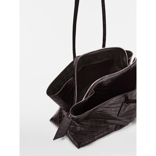 The Attico La Passeggiata Medium Top Handle Bag in Coffee | Totes & Top-Handle Bags | Coveti